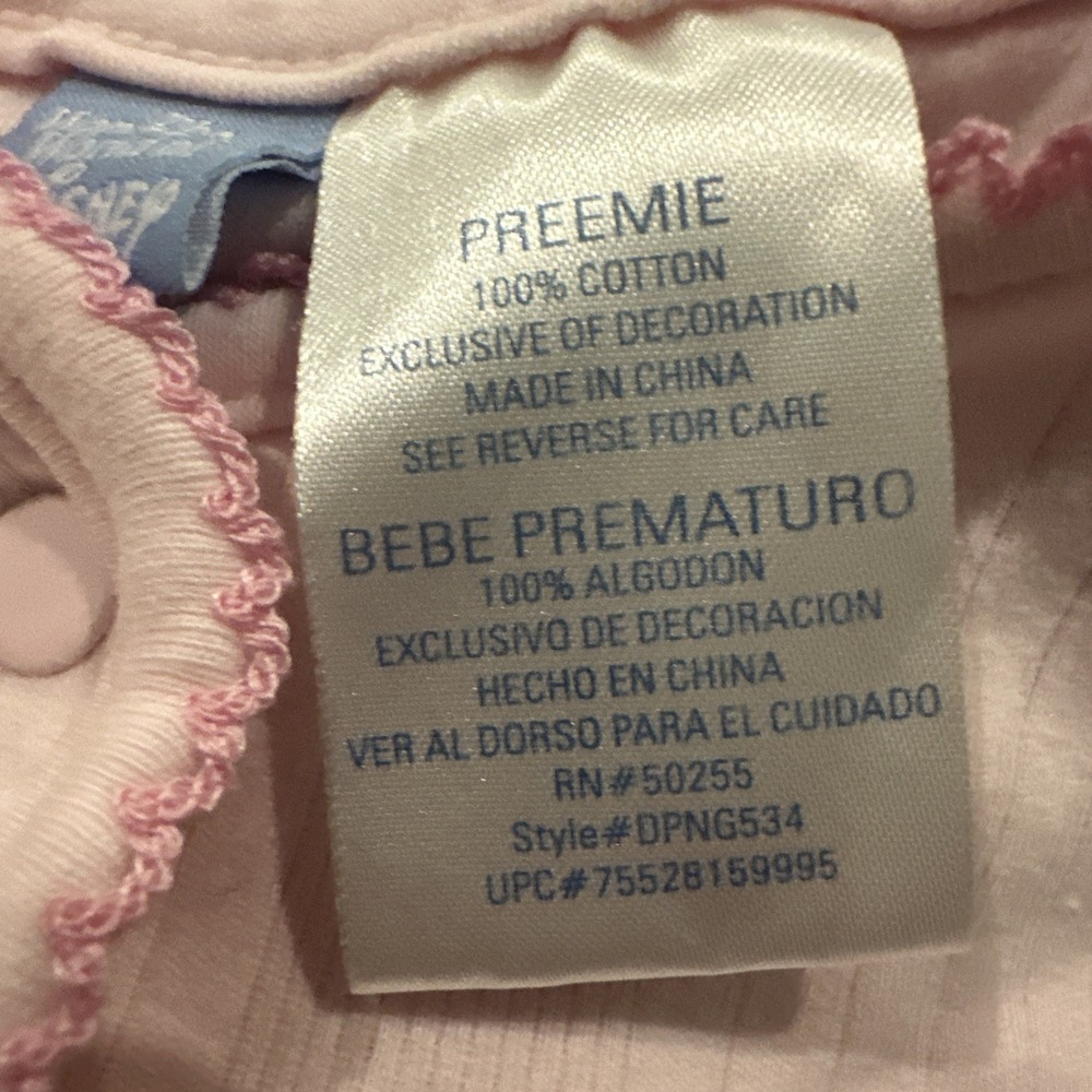 Vintage Wonderful World Of Walt Disney Pink Eeyore Jacket Preemie 90's - Picture 2 of 5